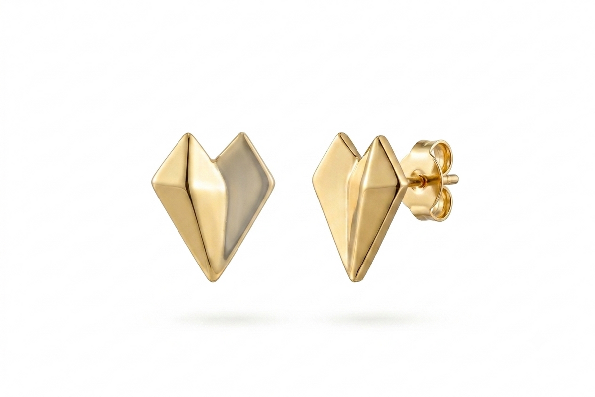 Pendientes de Corazón Cincelados en Plata de Ley 925