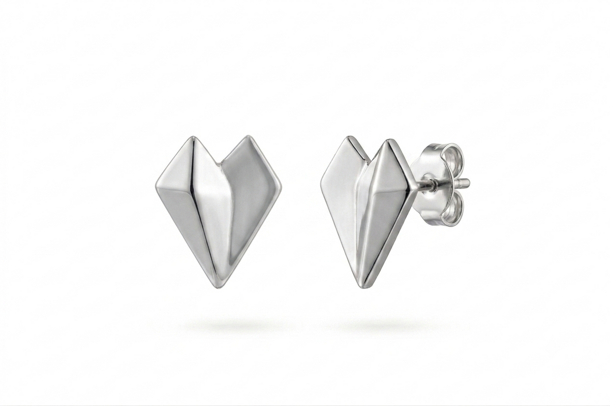 Pendientes de Corazón Cincelados en Plata de Ley 925