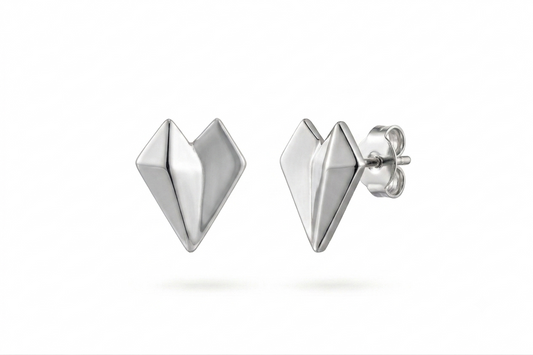 Pendientes de Corazón Cincelados en Plata de Ley 925